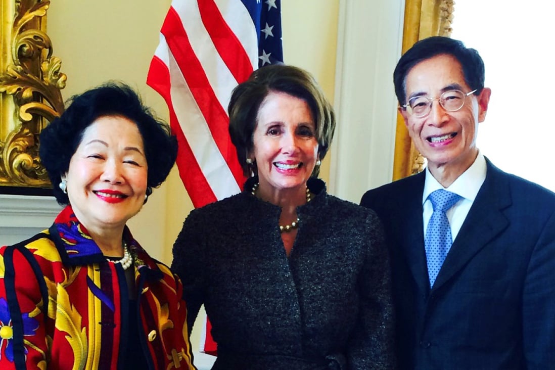 Anson Chan and Martin Lee with Nancy Pelosi after discussing the state of Hong Kong political reform. Photo: SCMP