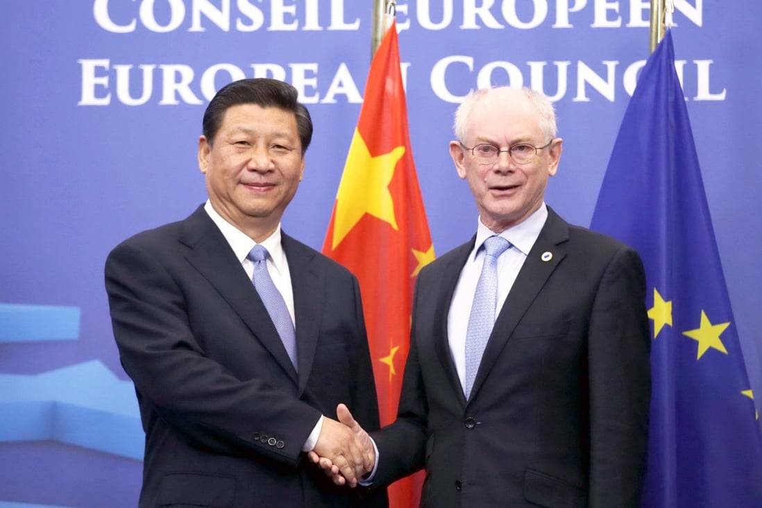 Xi Jinping with Europe's Herman van Rompuy. Photo: Xinhua