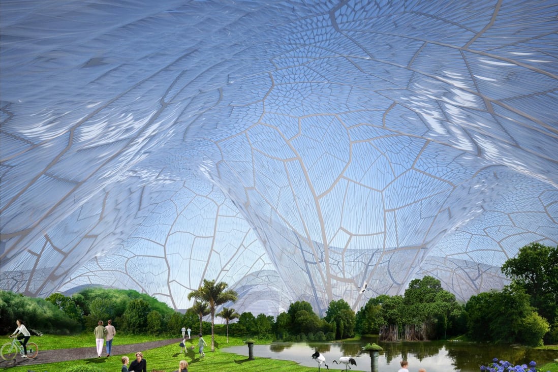 Architecture firm Orproject has proposed the construction of a sealed canopy filled with clean air. Bubbles would cover a park and botanical garden, providing a healthy, temperature- and humidity-controlled area. Photos: courtesy of Orproject