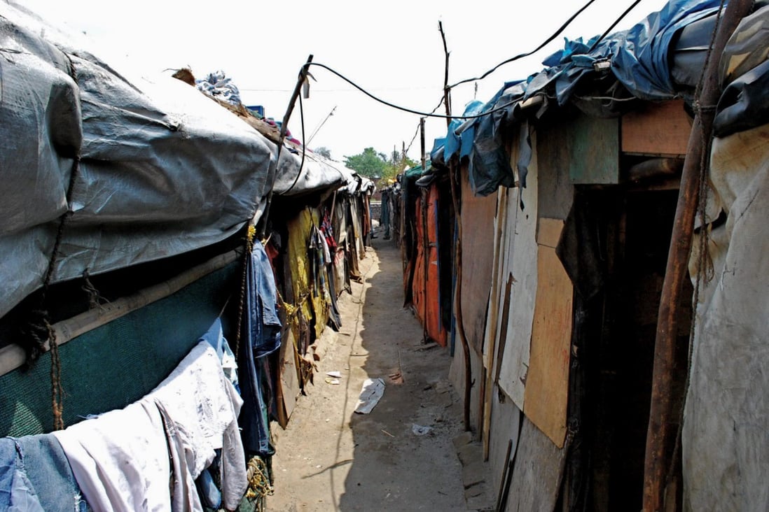 The congested Rohingya settlement in New Delhi (left), where 16-year-old Ashokur Rahman lives. Photo: Bibek Bhandari