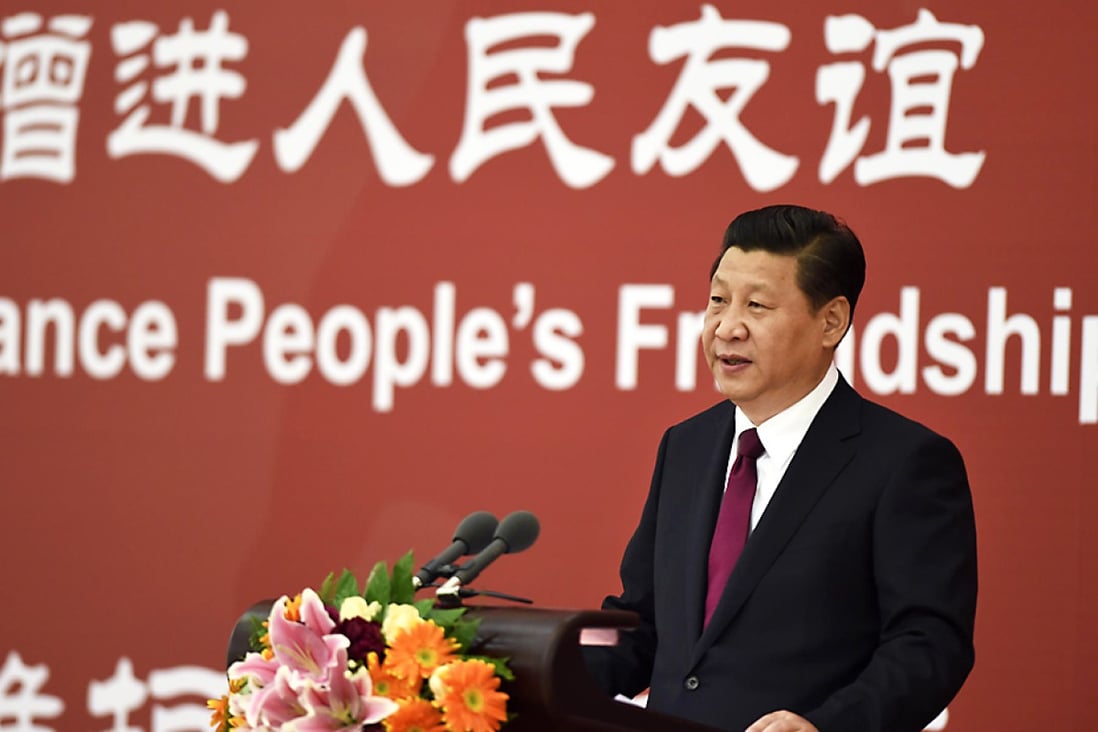 President Xi Jinping addresses the China International Friendship Conference. Photo: Xinhua