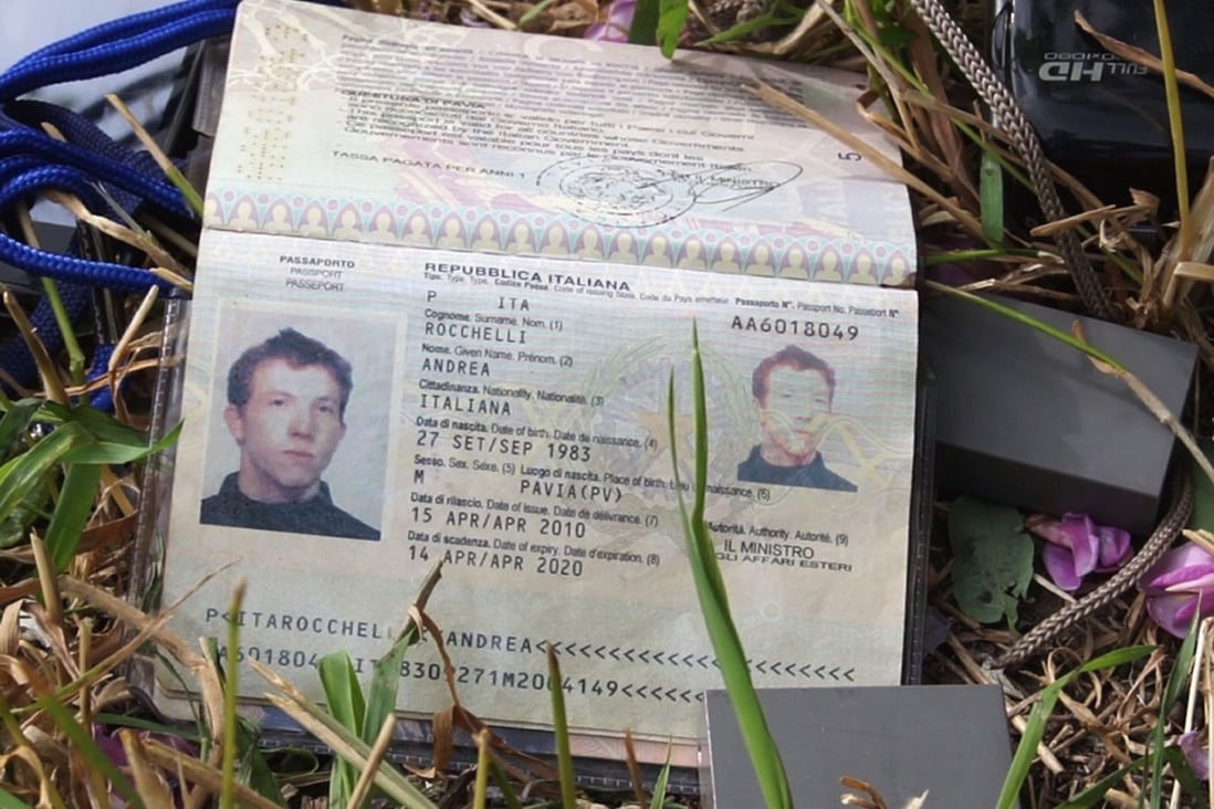 The passport of Italian journalist Andrea Ronchelli, who along with his Russian translator was killed in fighting between pro-Russian forces and Ukrainian government troops in eastern Ukraine. Photo: AFP