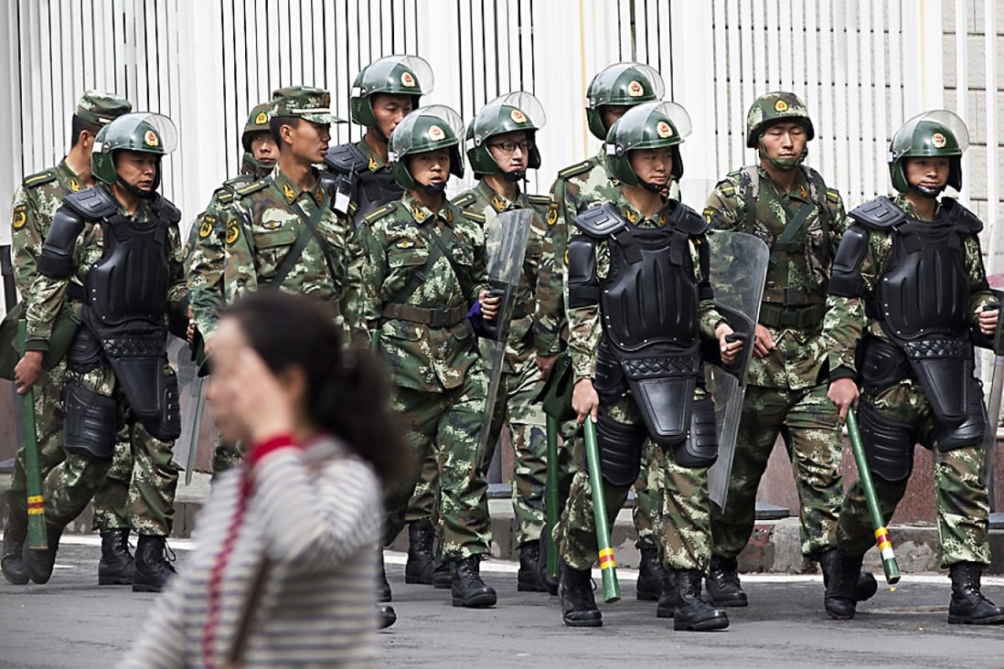 Security has been visibly stepped up in Urumqi, the Xinjiang capital, after the region saw its bloodiest day in five years last Thursday. Photo: AP