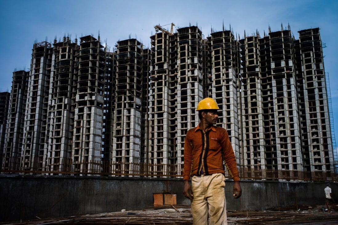 Housing under construction in India. The country ranked in the top three for return generated from built assets. Photo: Bloomberg
