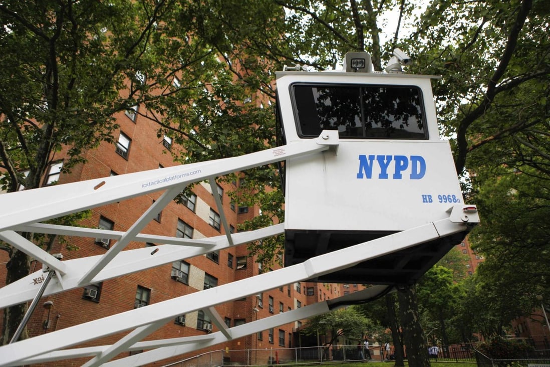 A police security booth in the Grant housing project. Photo: Reuters