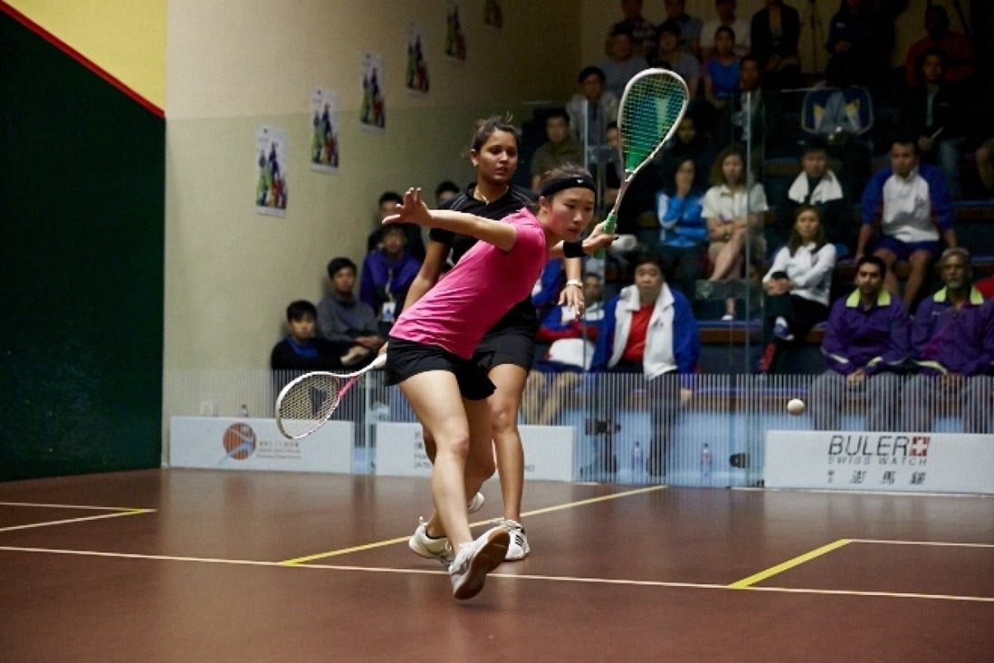Hong Kong's Joey Chan in action against India's Dipika Pallikal at the Asian Team Championships. Photo: SCMP Pictures