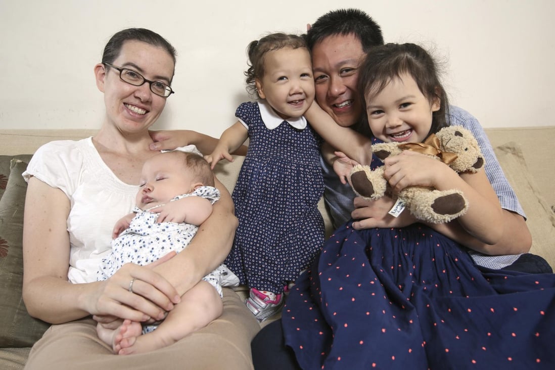 Nicole and Bernard Luk with daughters Briella, Maddy and Lana. Photo: Sam Tsang