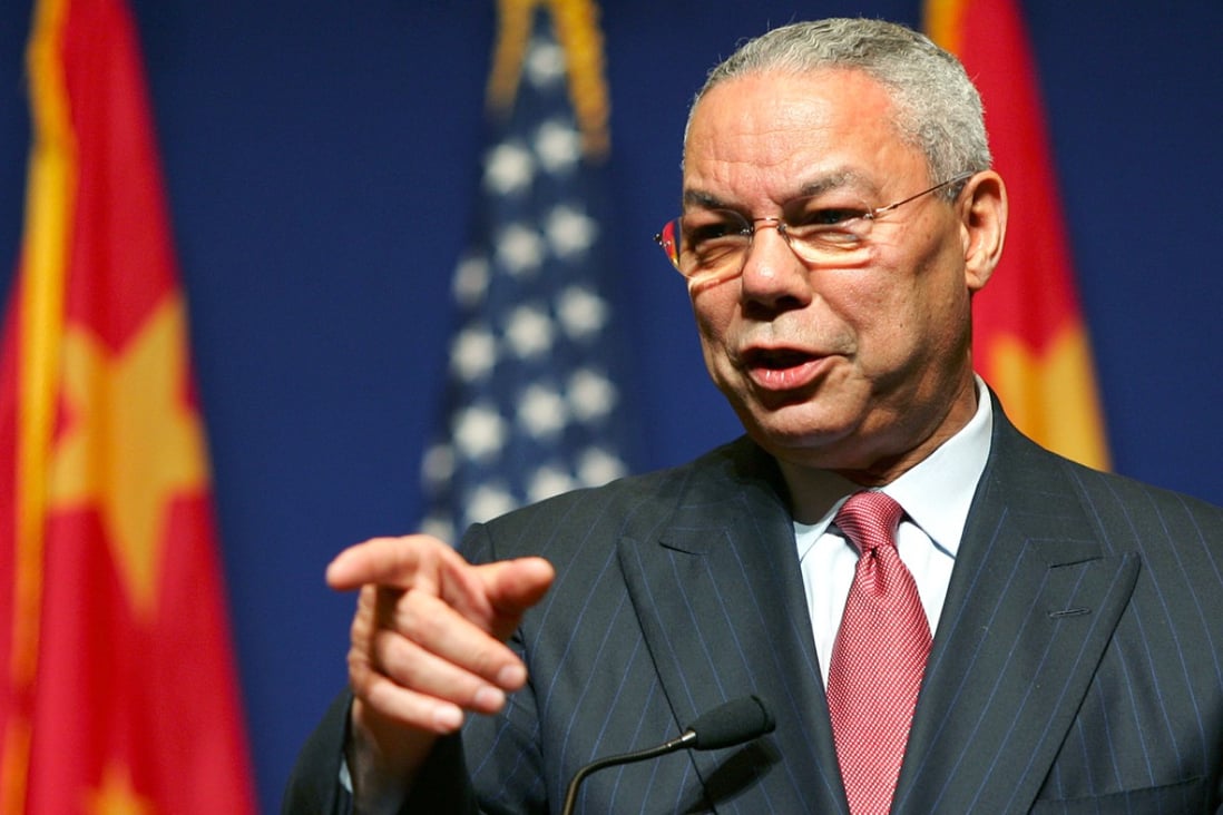 US Secretary of State Colin Powell makes a point a question during a news conference in Beijing in 2004. Photo: Reuters