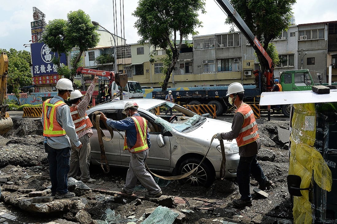 The explosions tore through the city's roads. Photo: CNA