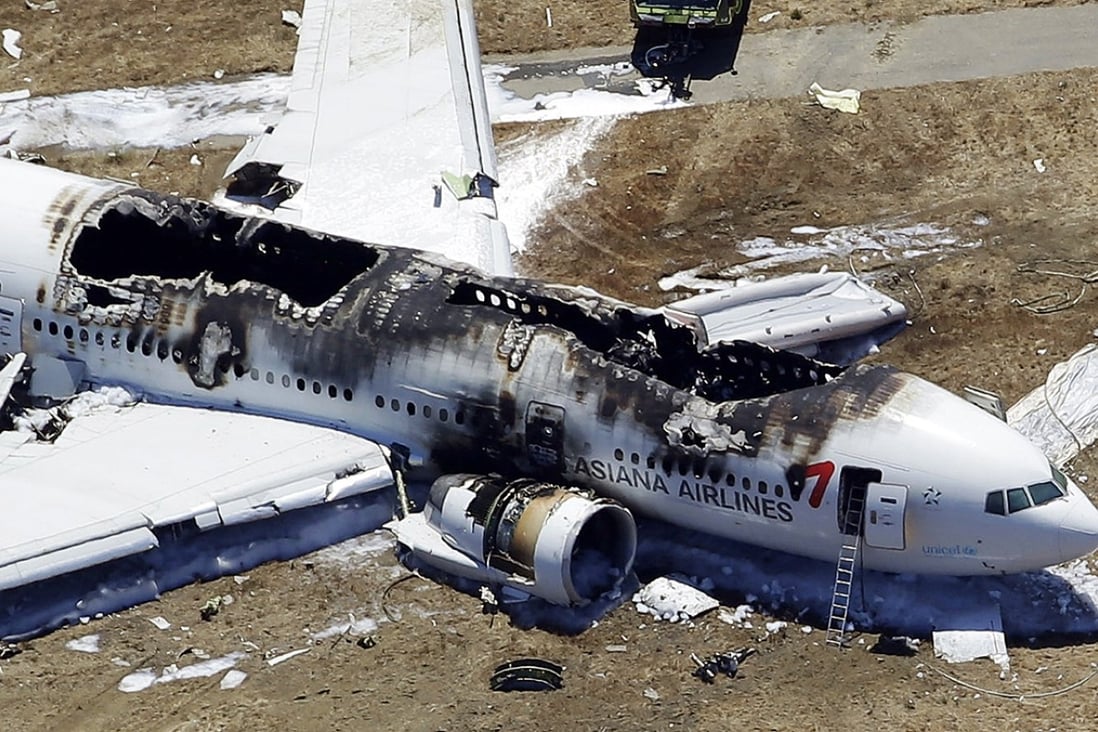 The wreckage of the Asiana Flight 214 after it crashed at San Francisco airport. Photo: AP