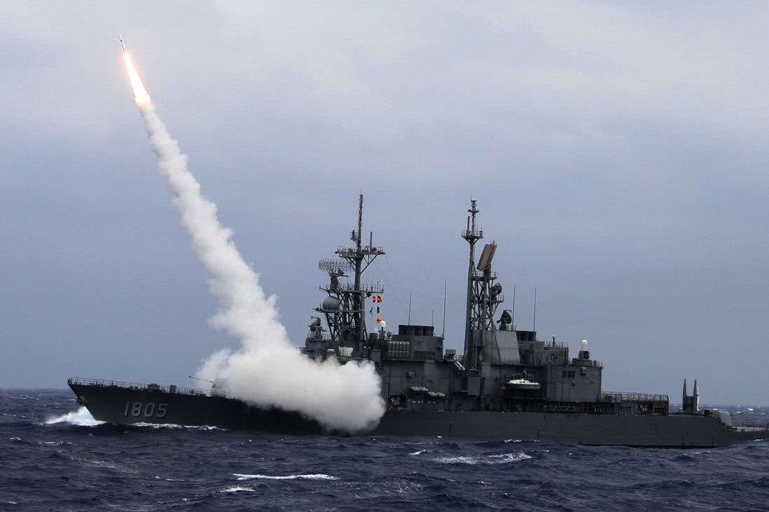 The Taiwanese military tests a US-made surface-to-air missile from a destroyer last September. The island wants to phase out its ageing Hawk missile systems. Photo: EPA