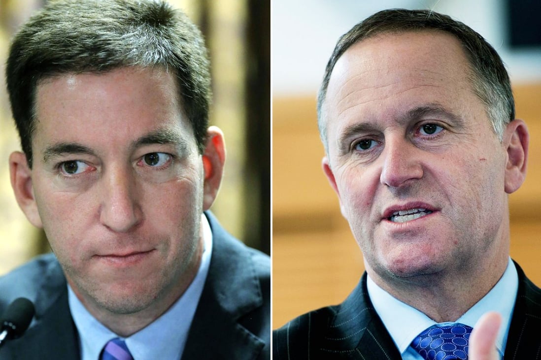 John Key (right) said Glenn Greenwald was being used to try to influence voters ahead of the election. Photos: Reuters, AFP