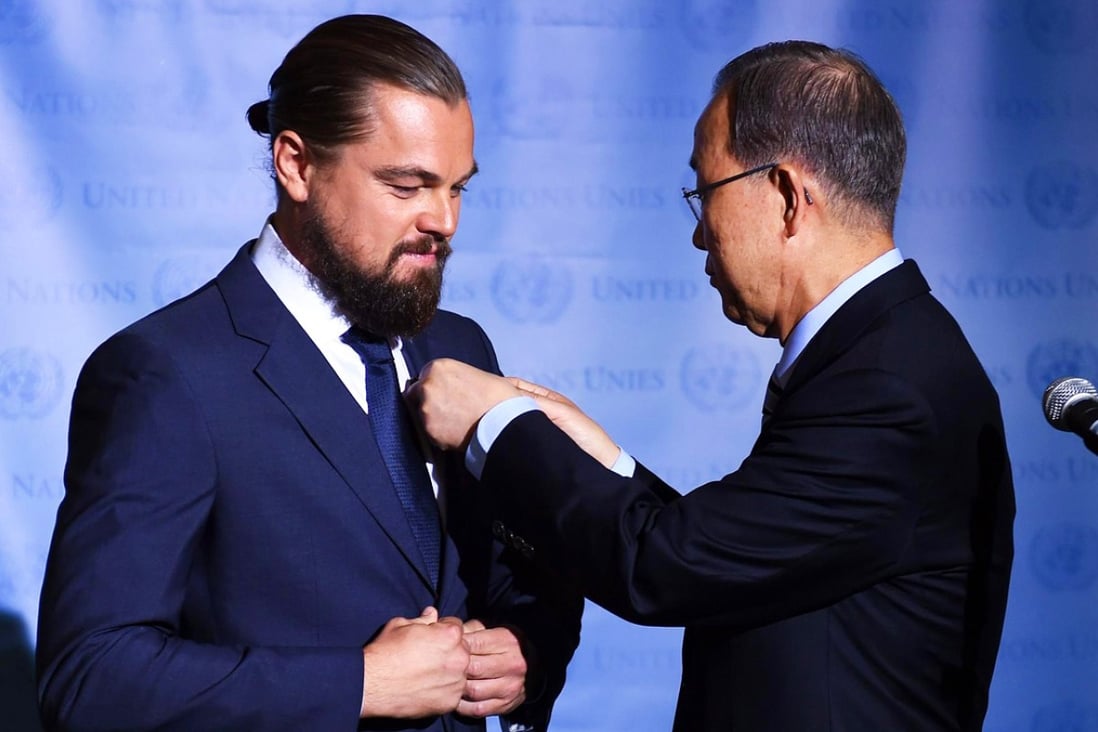 DiCaprio is designated a "messenger for peace" by Ban. Photo: AFP