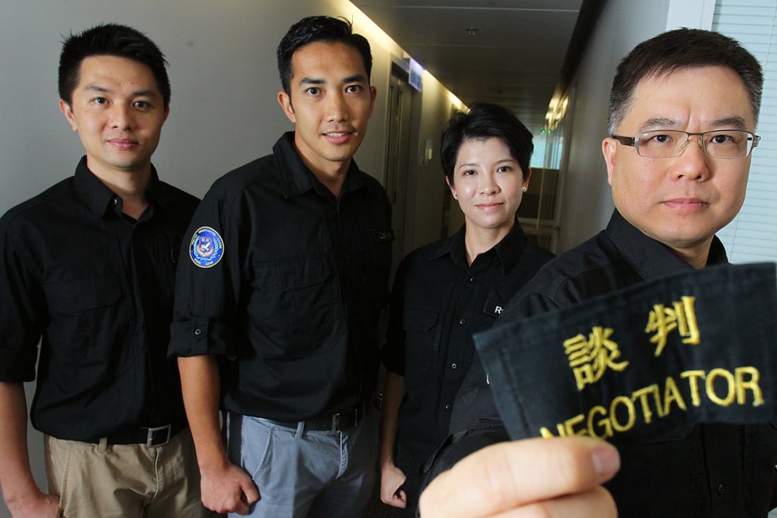 Negotiating officers (from left) Chan Chi-wai, Calvin Cheung, Rachel Hui and Gilbert Wong. Photo: May Tse