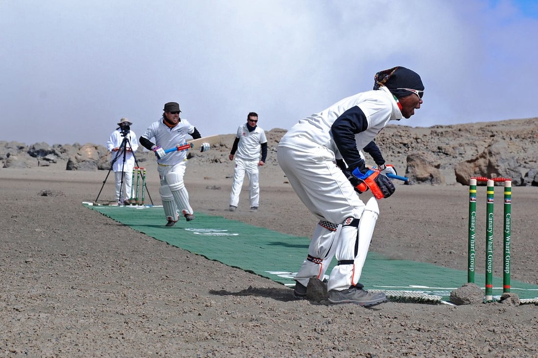 Flicx pitches have been used during exhibition games on mounts Everest and Kilimanjaro. They are now part of the Hong Kong Cricket Association's attempt to solve the pitch shortage problem in the city. Photo: AFP