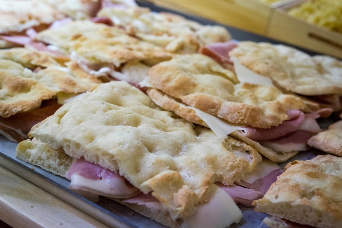 Chew it over: ham and cheese focaccia.