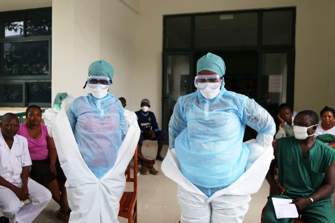 A team from China helps with training in Freetown. Photo: Xinhua

