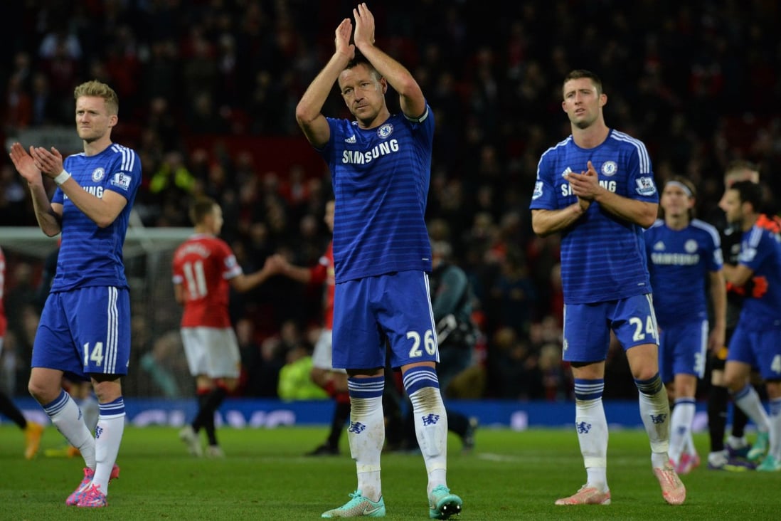 Chelsea captain John Terry was far from happy with the performance of referee Phil Dowd at Old Trafford on Sunday night. Photo: AFP