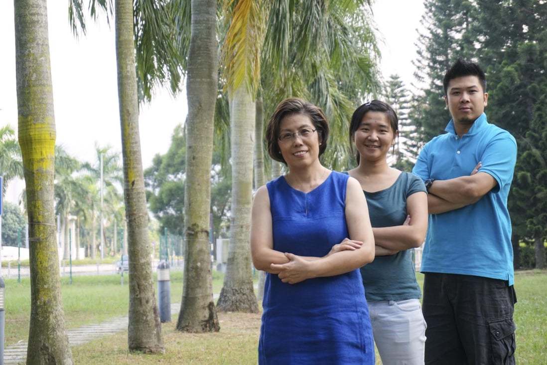 Professor Gladys Tang, director of the Centre for Sign Linguistics and Deaf Studies, with students Laura Lesmana Wijaya and Kenny Chu.