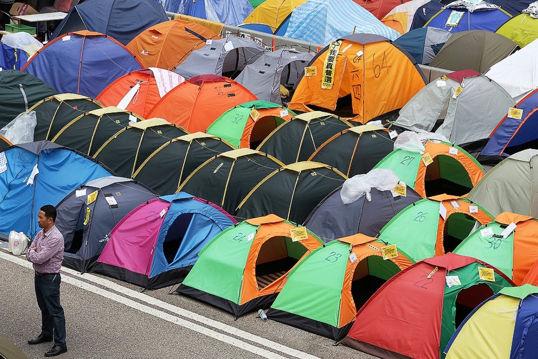 The Occupy protest zone in Admiralty. Photo: Felix Wong