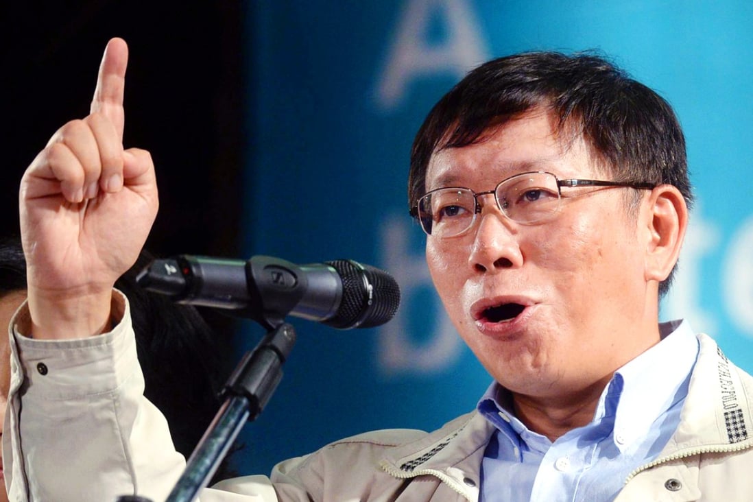 Occupy Central indirectly contributed to the election victory of independent Dr Ko Wen-je (pictured) by inspiring Taipei students to support him, the mayor-elect's campaign chief says. Photo: AP