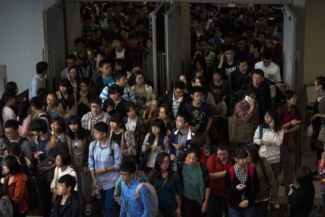 Students at last year's SAT exam held in Hong Kong. Photo: Reuters