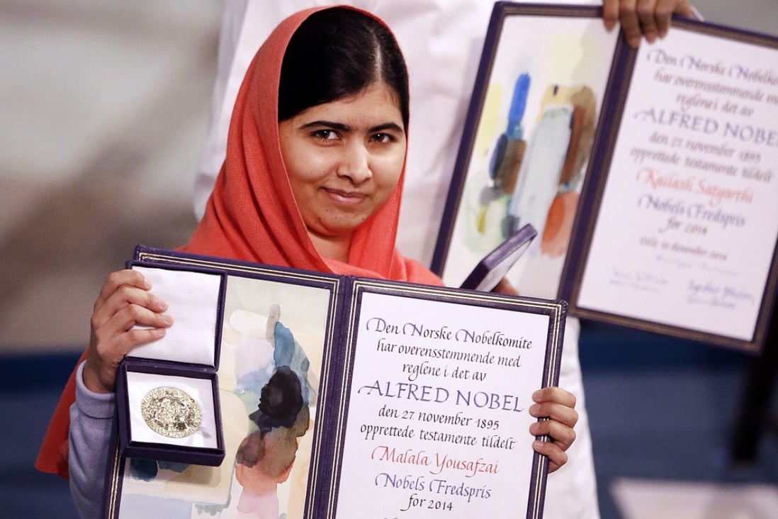 Shot schoolgirl Malala Yousafzai becomes youngest ever Nobel Prize winner |  South China Morning Post