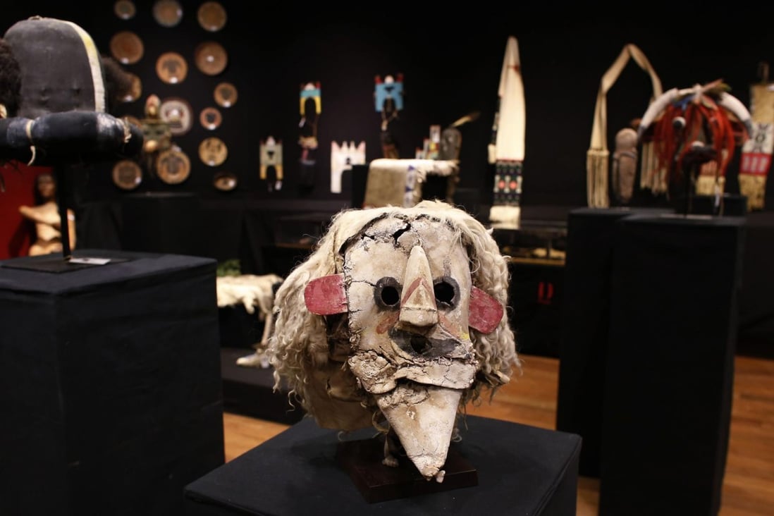 This Pueblo mask was on sale at the Paris auction. Photo: AFP