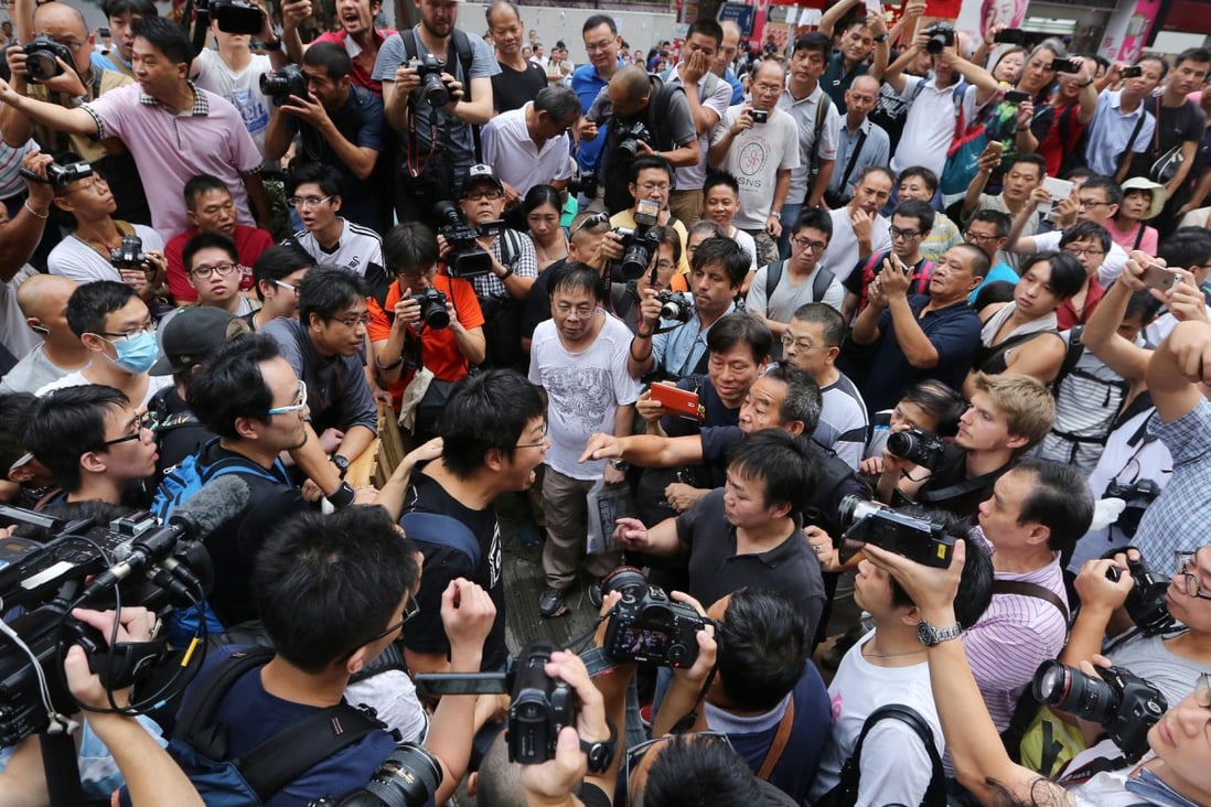 There were clashes at the Mong Kok site.Photo: Sam Tsang