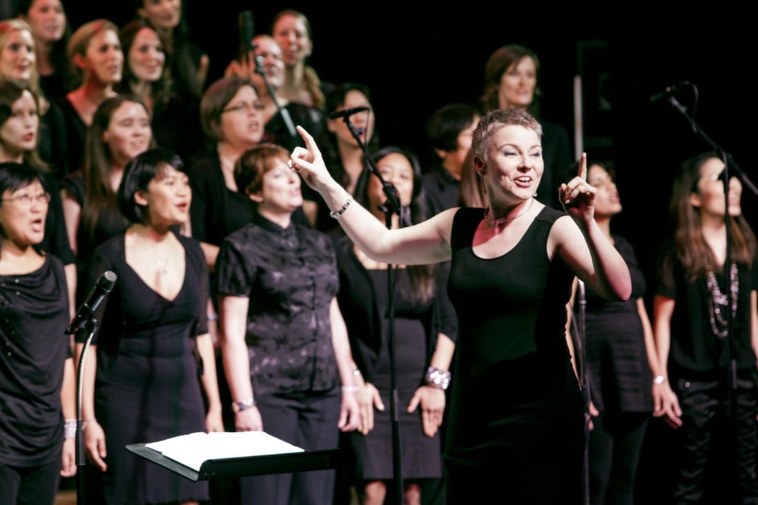 Bethan Greaves, director of Katterwall, conducts Kassia Women's Choir.