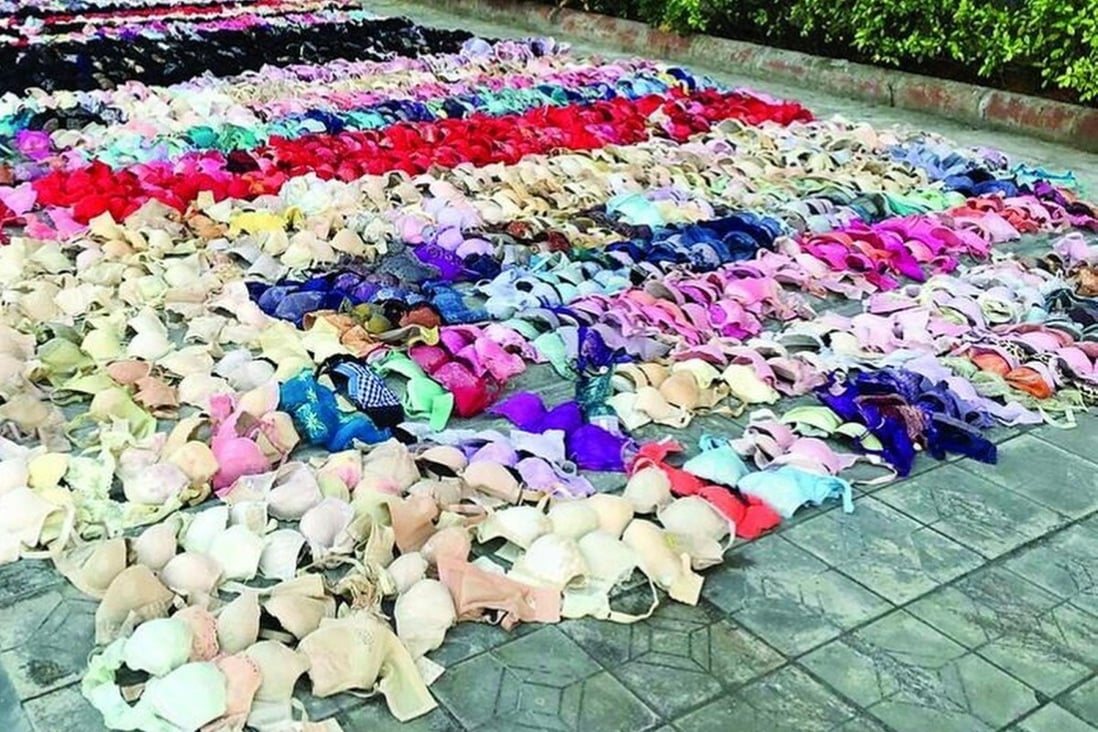 A man in Guangxi province stole a colourful array of more than 2,000 sets of women's lingerie from his neighbours over the course of a year. Photo: SCMP Pictures