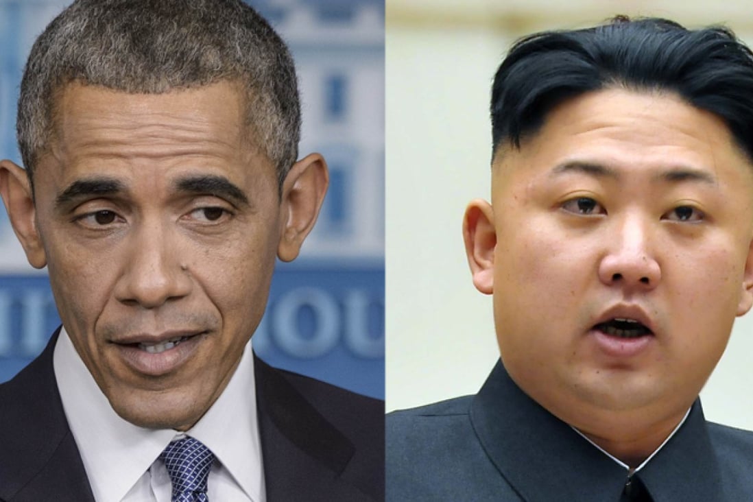 US President Barack Obama (left) says he will review what proportionate action to take against the government of North Korean leader Kim Jong-un (right). Photos: AFP, Xinhua