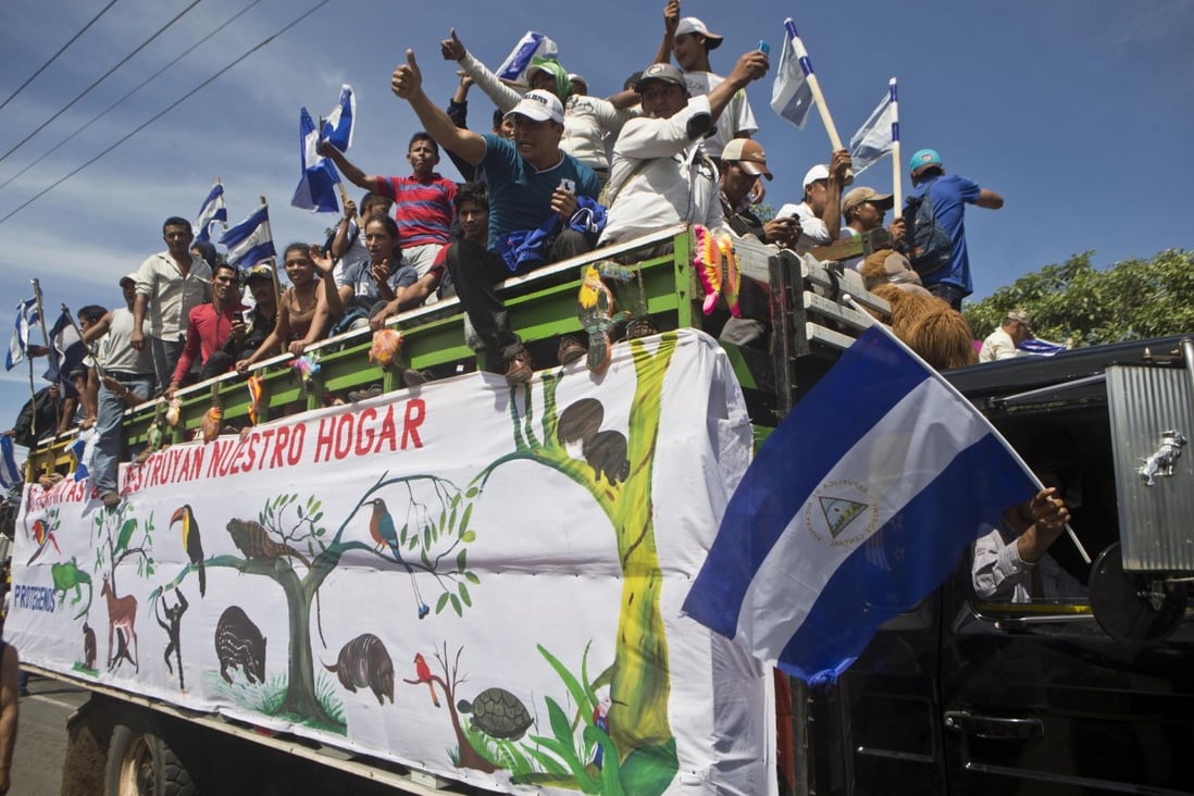 Nicaraguan farmers protest against the construction of the canal, which would see everything within 10km subject to expropriation. Photo: AP