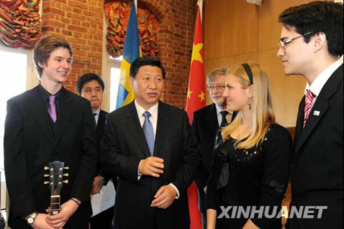 President Xi Jinping attends a function at the Stockholm Confucius Institute in 2010. Photo: Xinhua 