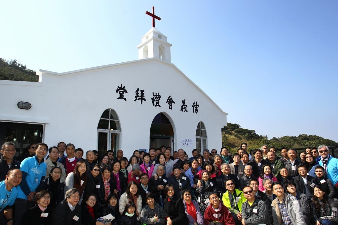 Villagers gather for the reopening of the Yan Kwong Lutheran Church in Ma On Shan. Photo: Dickson Lee