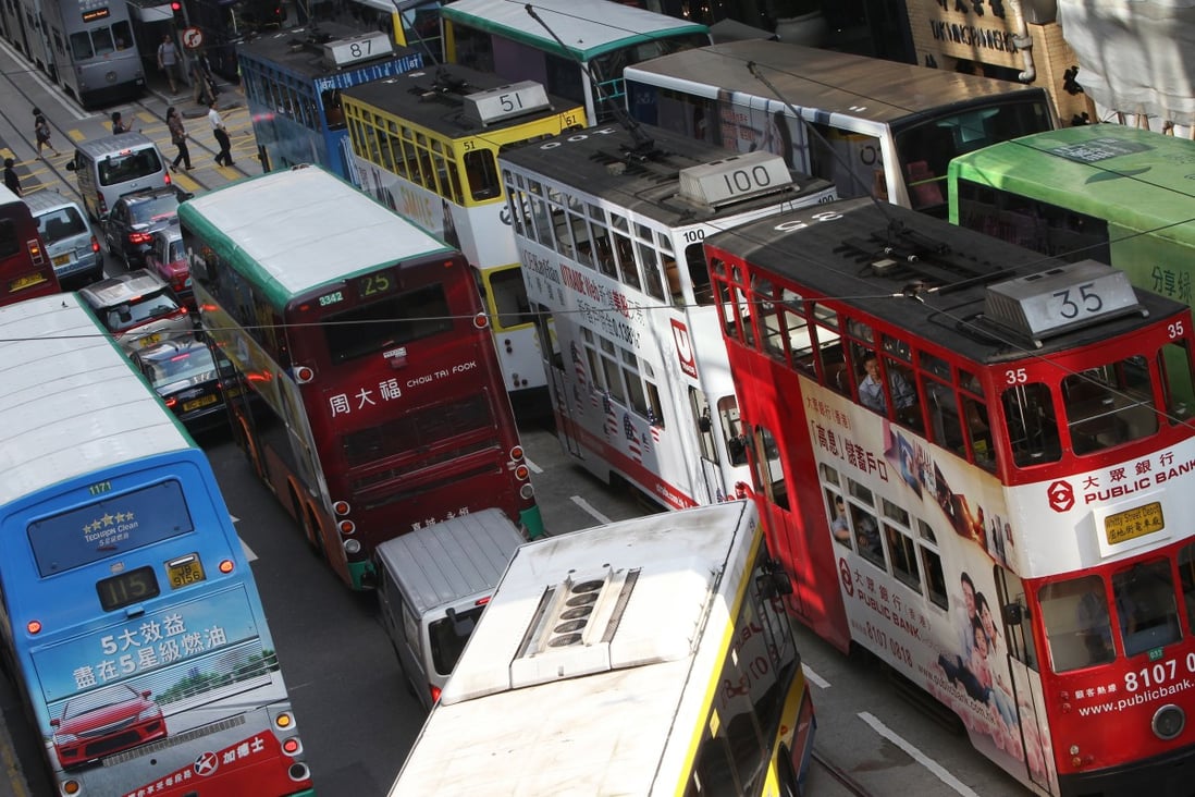 Minibuses and buses carry 71 per cent of total daily passenger boardings, but account for only 5 to 25 per cent of traffic on major roads. Photo: David Wong