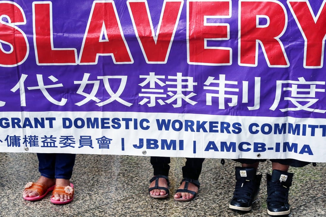 Rights groups campaign for better conditions for domestic helpers. Photo: K.Y. Cheng