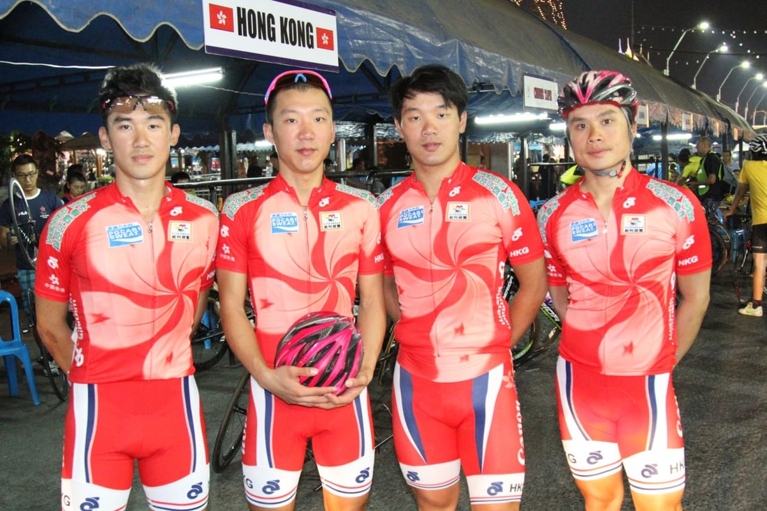 Hong Kong's men's road race team. From left, Leung Chun-wing,  Cheung King-wai, Cheung King-lok, Ko Siu-wai. Photo: SCMP