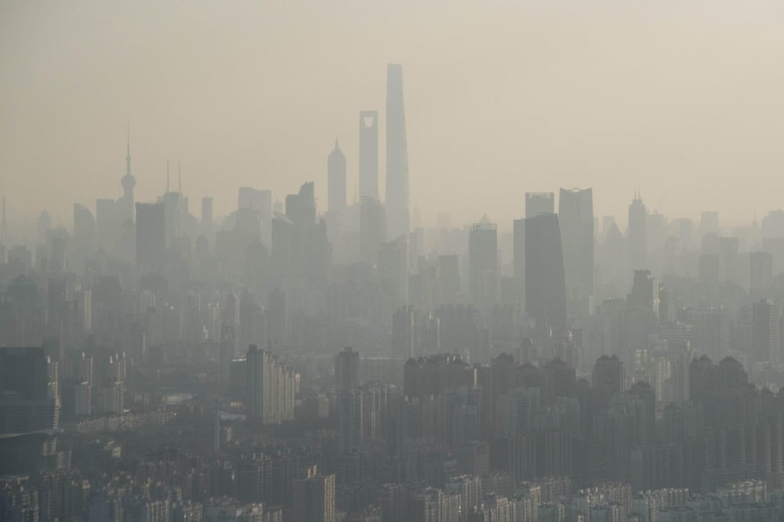 The skyline of Shanghai on a hazy day in February 2015. Photo: AFP