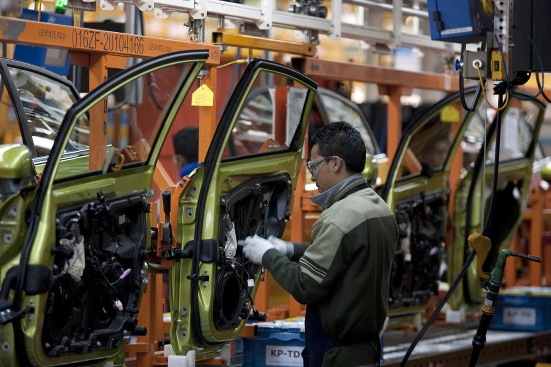 Production of car parts is being moved to Mexico as manufacturing costs there now are lower than in China despite the increase in wages in the past 10 years. Photo: Bloomberg