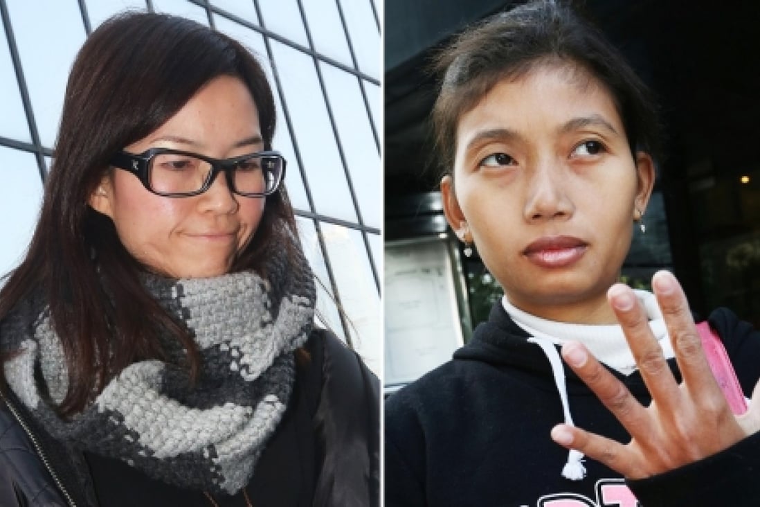 Defendant Ngan Suk-wai (left) was cleared of wounding Anis Andriyani with intent. Photos: David Wong, K.Y. Cheng