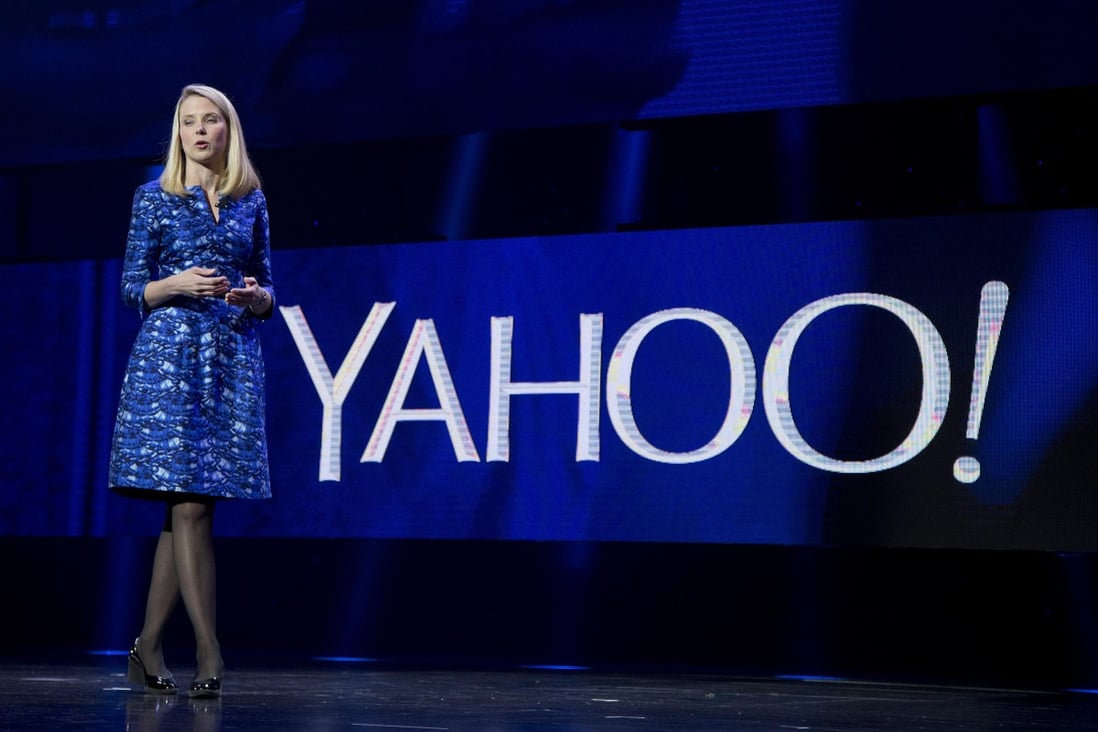 Yahoo president and CEO Marissa Mayer speaks during a keynote address at the International Consumer Electronics Show in Las Vegas in April 2014. Photo: AP