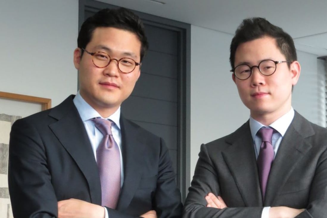 (From left): Kim Joon-koo, vice-president for strategic planning, and Kim Joon-hong, CEO