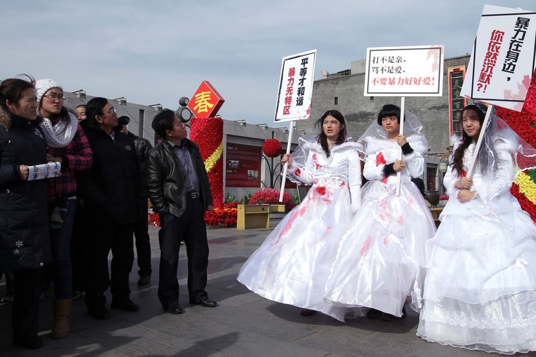 Some of the women detained took part in a previous campaign in Beijing to protest against domestic violence. Photo: SCMP Pictures