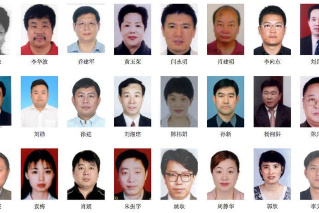 The CCDI website has headshots and background information on 100 wanted fugitives in Operation Sky Net. Photo: SCMP Pictures