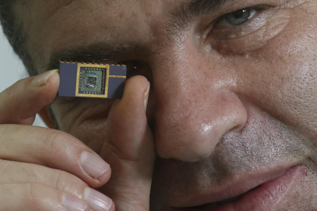 Professor Amine Bermak is developing a multi-purpose sensor that will detect temperature, humidity, toxic gases and the number of people in a room. Photo: David Wong
