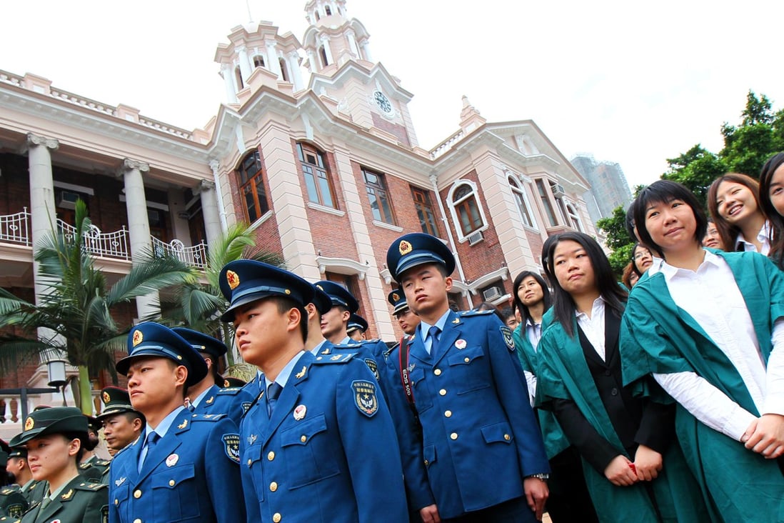 PLA officers visit the University of Hong Kong in 2010. Photo: Oliver Tsang