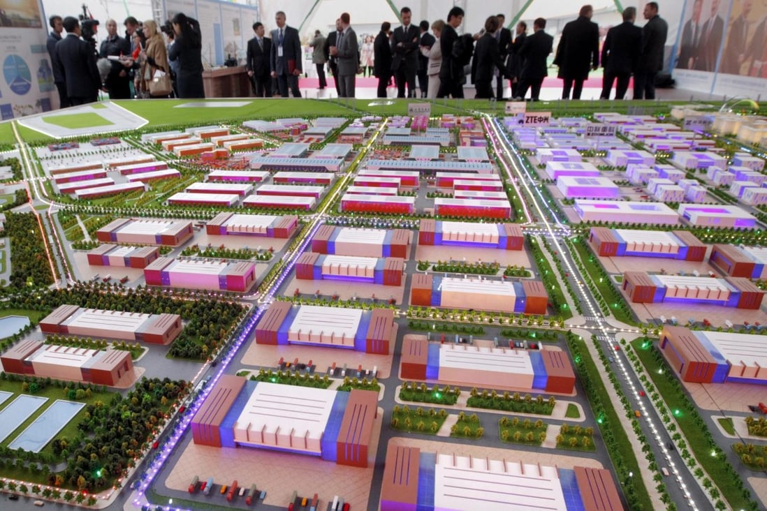 A model of the Great Stone China-Belarus industrial park near Minsk, which President Xi Jinping visited this week. Photo: AFP