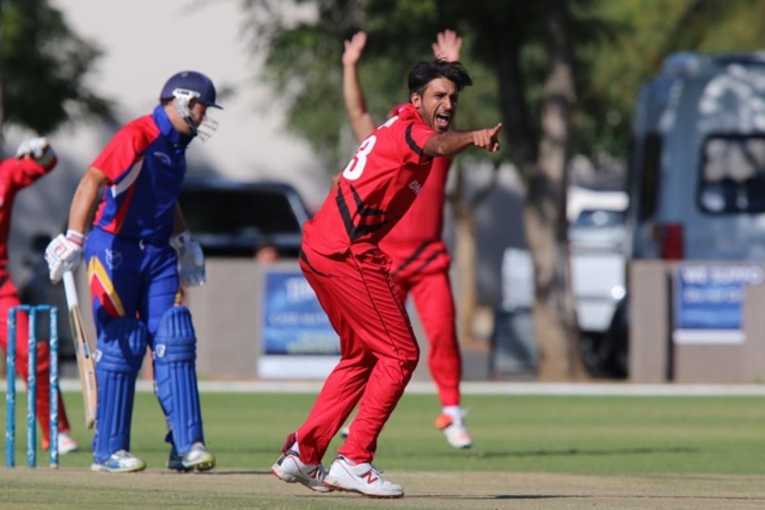 Tanwir Afzal in action against Namibia in the first T20
