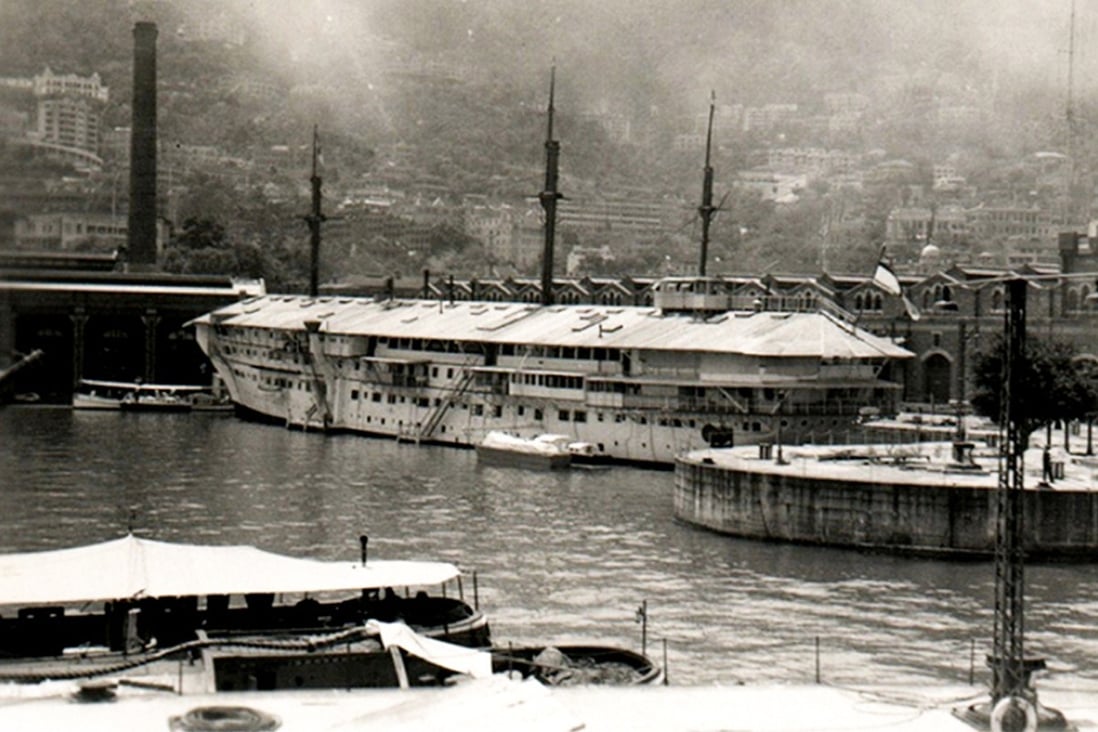 HMS Tamar moored at Hong Kong naval basin in 1941. Photo NHSA.